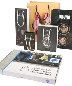 Musterbox mit handgemachten Integra-Papiertüten