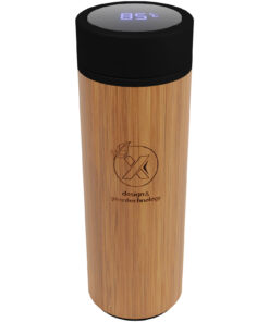 SCX.design D11 500 ml Smart Flasche  aus Bambus mit Leuchtlogo