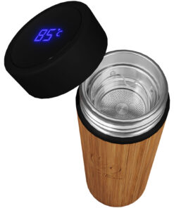 SCX.design D11 500 ml Smart Flasche aus Bambus mit Leuchtlogo holz 12 2PX05671 E2