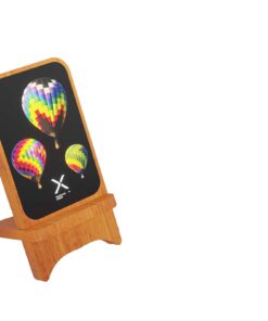 SCX.design W16 kabelloser 15-Watt-Ladeständer aus Holz mit Leuchtlogo