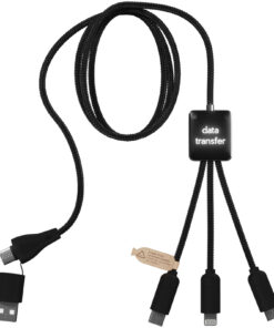 Alternative view of SCX.design C45 5-in-1 rPET-Ladekabel mit Datentransfer schwarz