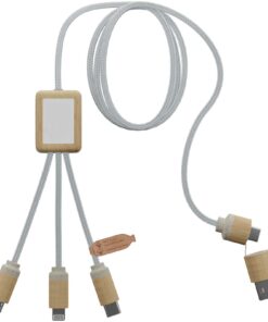Alternative view of SCX.design C49 5-in-1 Ladekabel mit Leuchtlogo hellbraun