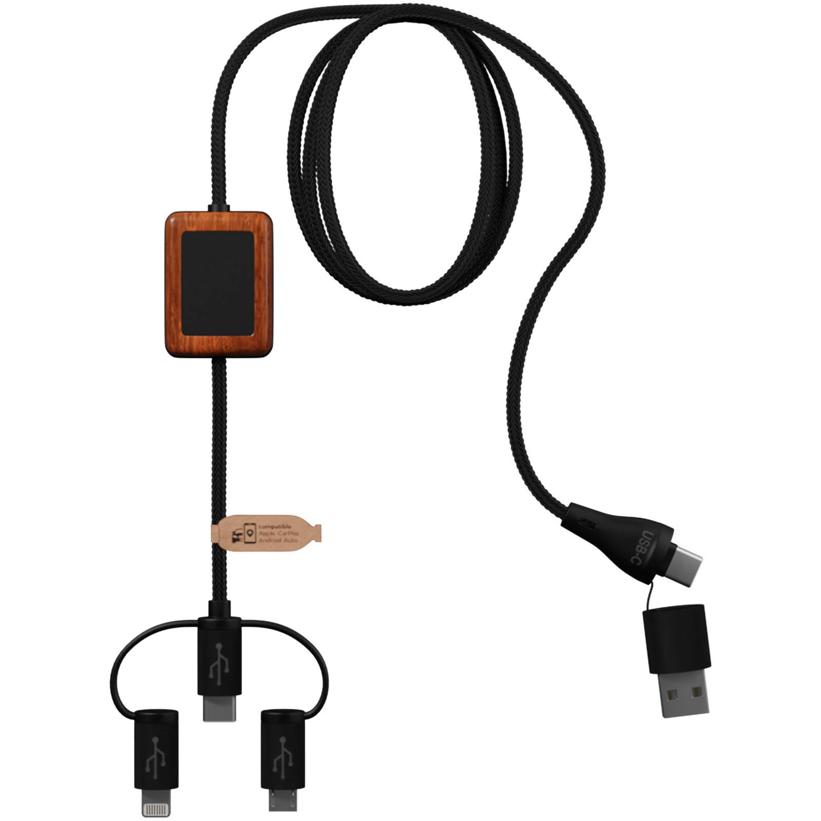 SCX.design C46 5-in-1 CarPlay-Kabel mit Leuchtlogo schwarz 4 SCX.design C46 5-in-1 CarPlay-Kabel mit Leuchtlogo schwarz – Bild 2