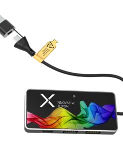 SCX.design H20 8-in-1 USB-Hub mit dualem Eingang und 6 Ports und Leuchtlogo