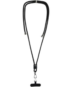 Vega verstellbares, recyceltes Smartphone Lanyard schwarz 8 12451690 E1