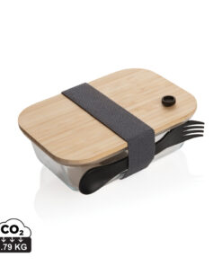 Lunch-Box aus Glas mit Bambusdeckel