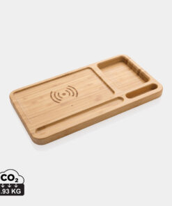 Bambus Desk Organizer mit 10W Wireless Charger