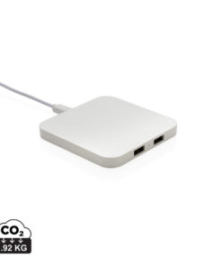 10W Wireless Charger aus RSC recycl. Kunststoff mit Dual-USB