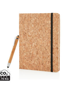 Kork A5 Notizbuch mit Bambus Stift und Stylus