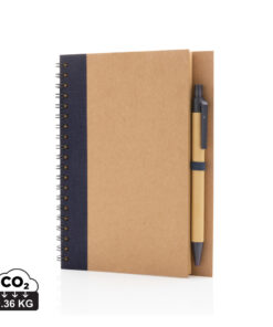 Kraft Spiral-Notizbuch mit Stift