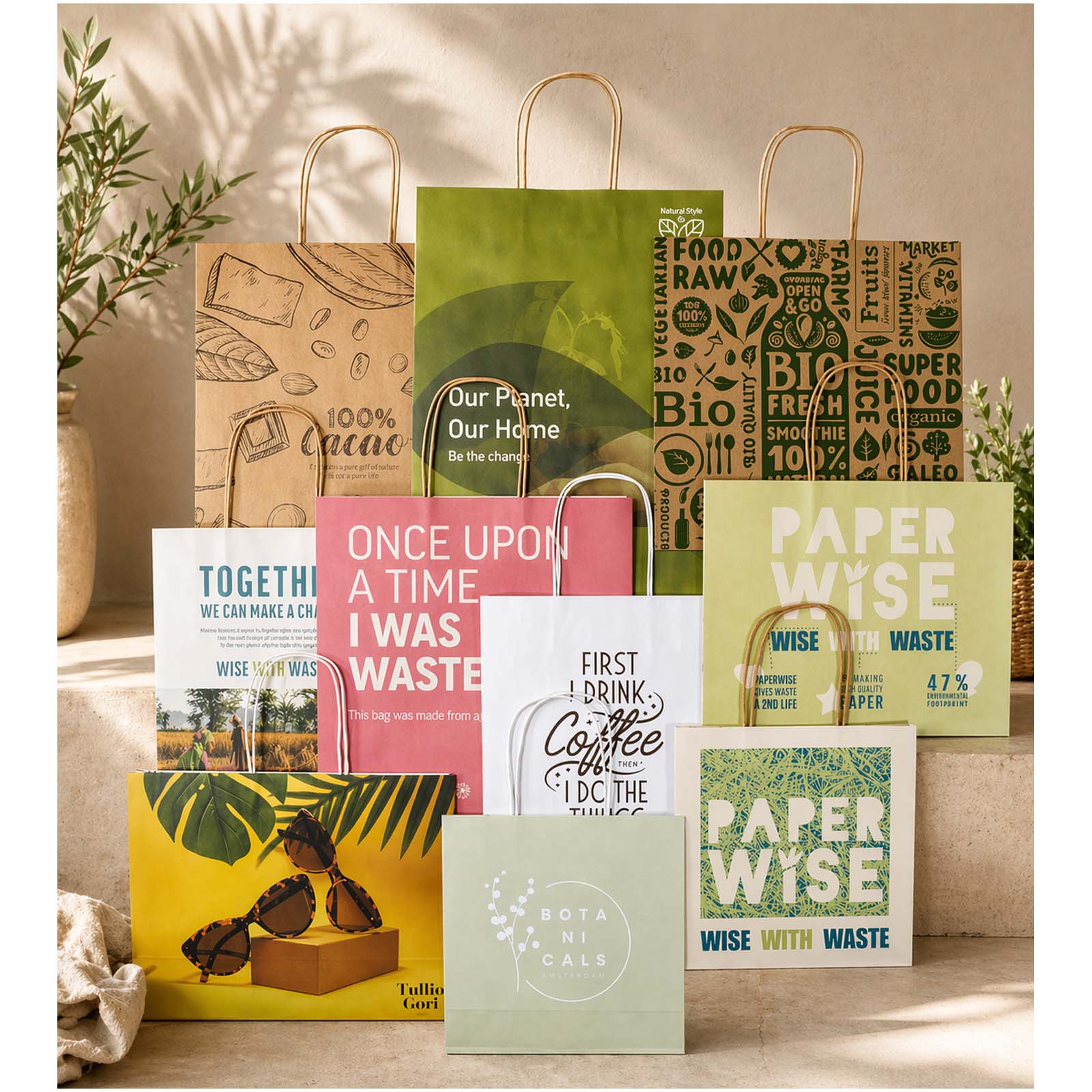Musterbox mit Tüten aus Kraftpapier und landwirtschaftlichen Reststoffen weiss 5 Musterbox mit Tüten aus Kraftpapier und landwirtschaftlichen Reststoffen weiss – Bild 3