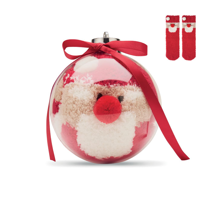 Weihnachtsbaumkugel mit Socken SNUG M Rot 3 Weihnachtsbaumkugel mit Socken