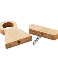 Flaschenhalter & Öffner Bambus STANDTURN Holz – Bild 2