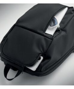15" RPET Laptop-Rucksack 15L DOHA Schwarz – Bild 5