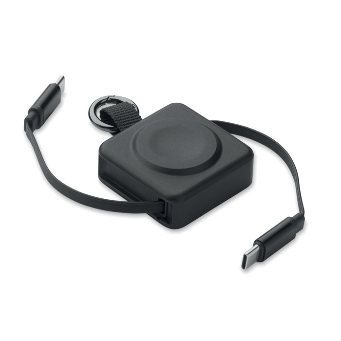 Einziehbares 100W-Typ-C-Kabel SKILFUL Schwarz 3 Einziehbares 100W-Typ-C-Kabel