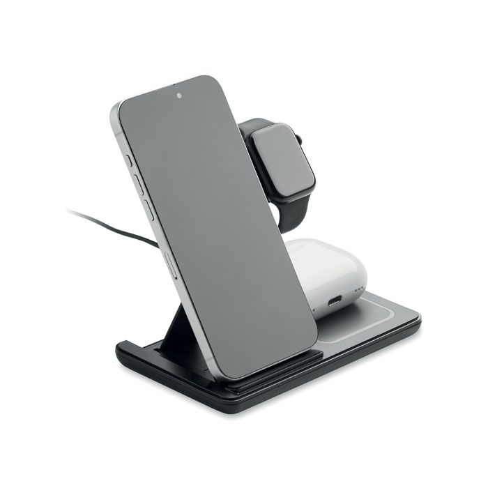 Faltbares 3in1 Ladegerät 15W DOCK3 Schwarz 4 Faltbares 3in1 Ladegerät 15W DOCK3 Schwarz – Bild 2