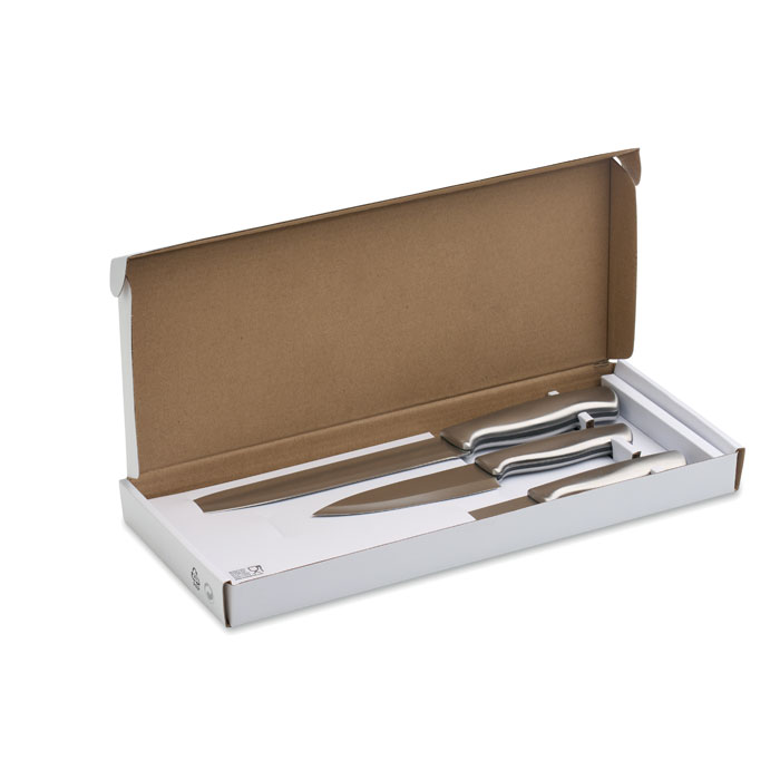 Messer-Set Edelstahl 3-tlg. COCINERO Silber 4 Messer-Set Edelstahl 3-tlg. COCINERO Silber – Bild 2