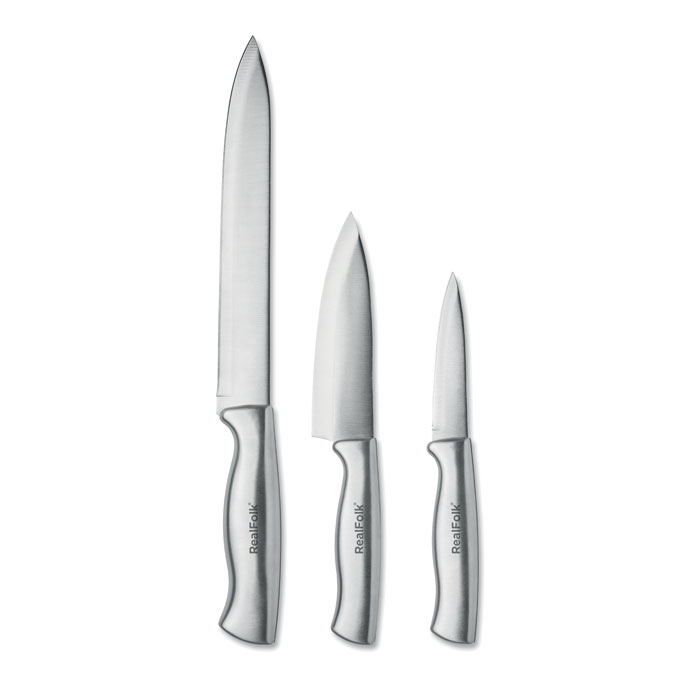 Messer-Set Edelstahl 3-tlg. COCINERO Silber 7 Messer-Set Edelstahl 3-tlg. COCINERO Silber – Bild 5
