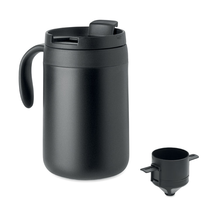 Doppelwandiger Becher & Filter CAFETITO Schwarz 3 Doppelwandiger Becher & Filter