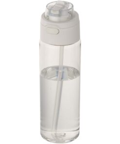 Theron 700 ml RCS-Wasserflasche aus recyceltem Kunststoff mit Multifunktionsdeckel und Klappstrohhalm