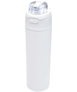 Theron 800 ml RCS-Wasserflasche aus recyceltem, einwandigem Edelstahl mit Multifunktionsdeckel und Klappstrohhalm