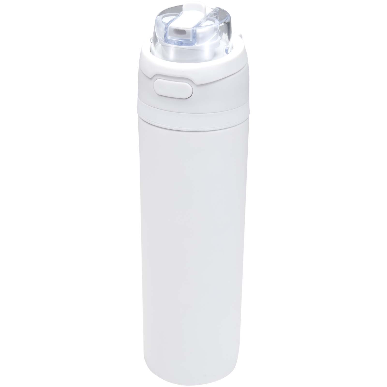 Theron 800 ml RCS-Wasserflasche aus recyceltem, einwandigem Edelstahl mit Multifunktionsdeckel und Klappstrohhalm 3 Theron 800 ml RCS-Wasserflasche aus recyceltem, einwandigem Edelstahl mit Multifunktionsdeckel und Klappstrohhalm