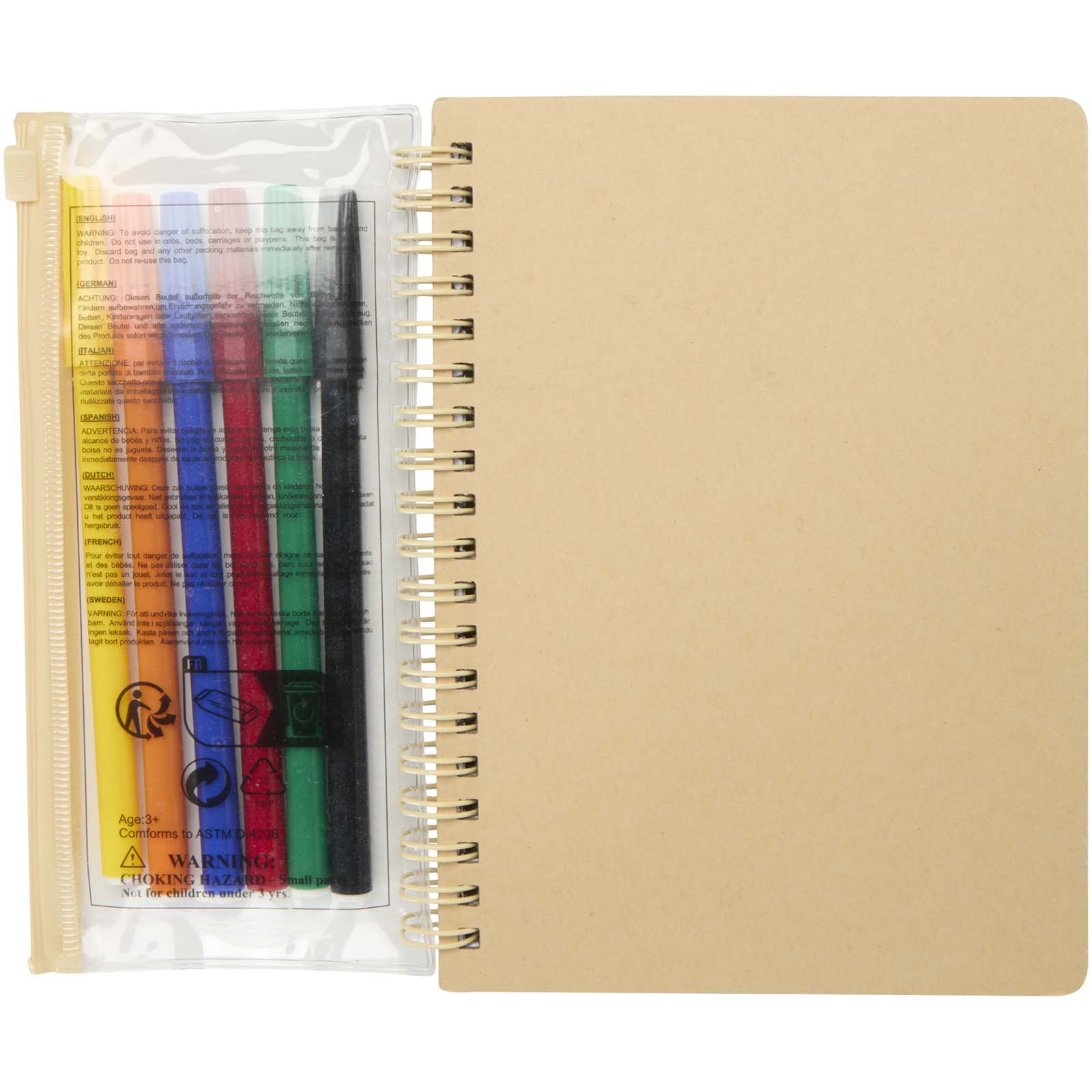 Squiggle B6 Notizbuch mit festem Einband und Marker-Set natur 4 Squiggle B6 Notizbuch mit festem Einband und Marker-Set natur – Bild 2