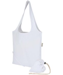 Madras-Mischgewebe, 140 g/m², GRS-zertifizierte, faltbare Baumwoll-Tragetasche, 7 l