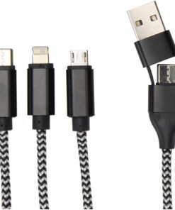Alphecca 5-in-1-Ladekabel aus recyceltem Aluminium und RPET schwarz 12 Alphecca 5-in-1-Ladekabel aus recyceltem Aluminium und RPET schwarz – Bild 5