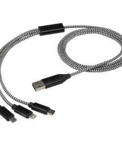 Alphecca 5-in-1-Ladekabel aus recyceltem Aluminium und RPET schwarz 10 Alphecca 5-in-1-Ladekabel aus recyceltem Aluminium und RPET schwarz – Bild 3