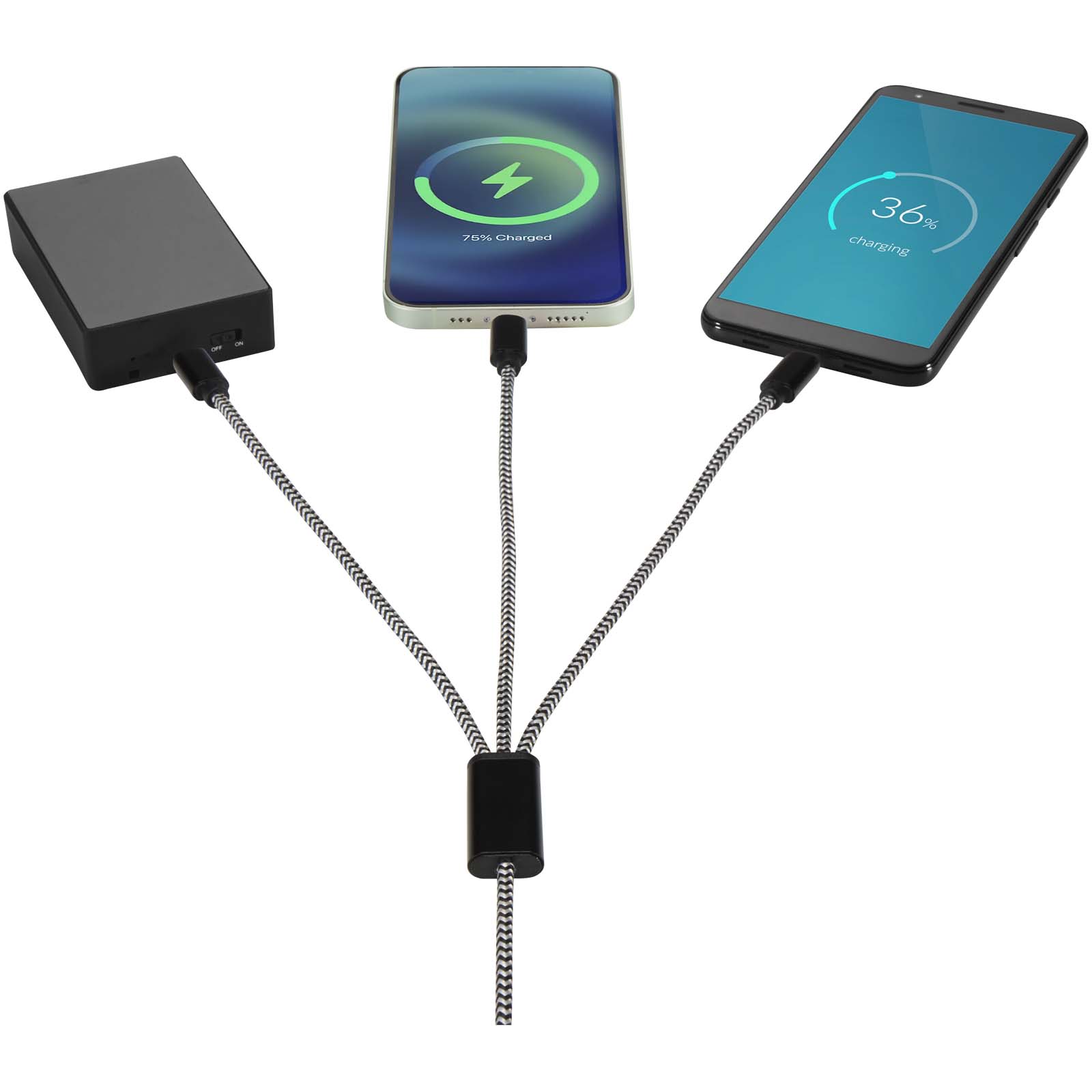 Alphecca 5-in-1-Ladekabel aus recyceltem Aluminium und RPET schwarz 6 Alphecca 5-in-1-Ladekabel aus recyceltem Aluminium und RPET schwarz – Bild 4