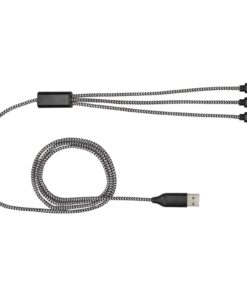 Alternative view of Alphecca 5-in-1-Ladekabel aus recyceltem Aluminium und RPET schwarz