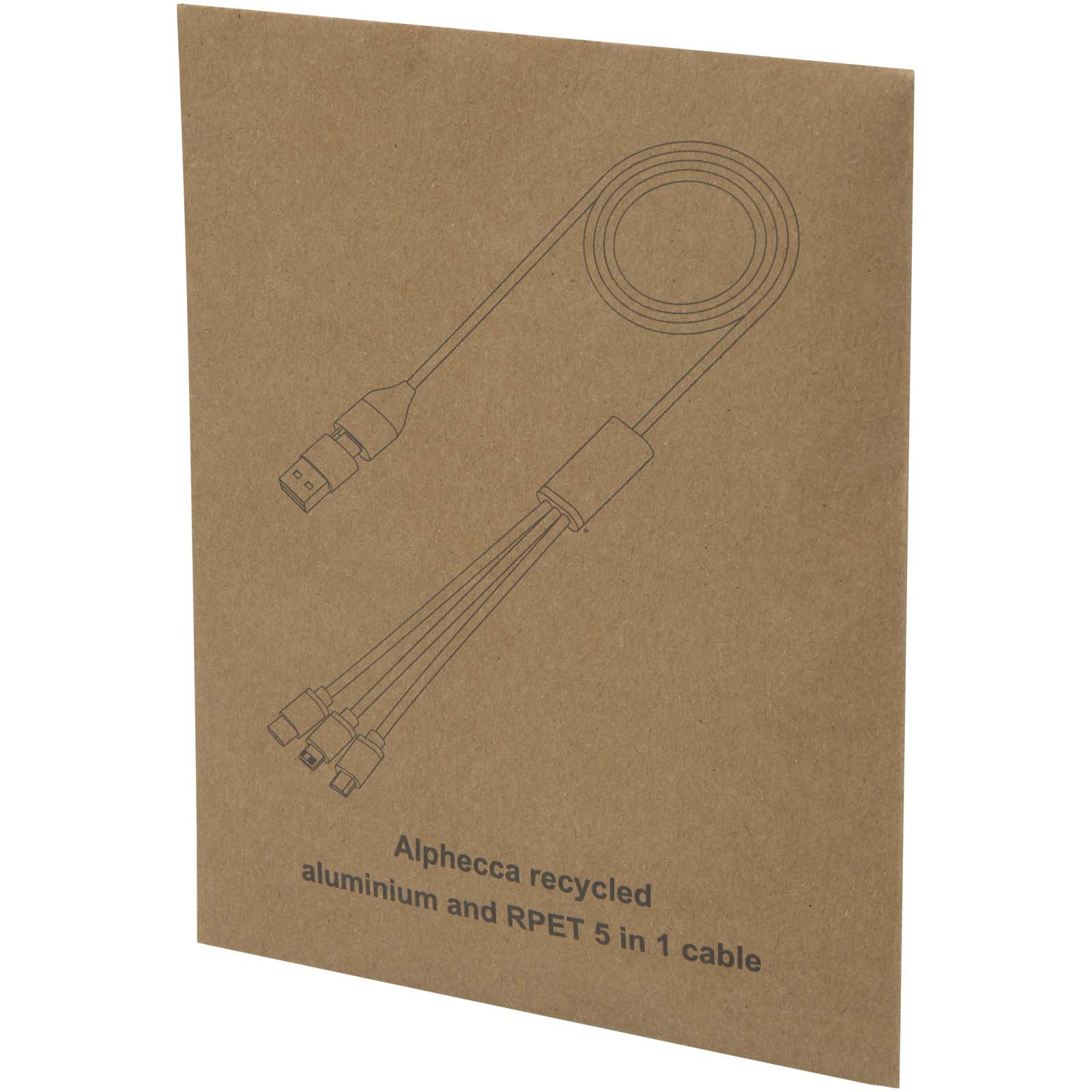 Alphecca 5-in-1-Ladekabel aus recyceltem Aluminium und RPET schwarz 8 Alphecca 5-in-1-Ladekabel aus recyceltem Aluminium und RPET schwarz – Bild 6