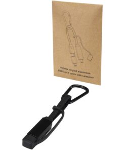 Algieba 65 W 5-in-1-Ladekabel aus recyceltem Aluminium mit Karabinerhaken