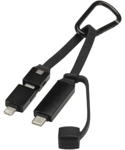 Algieba 65 W 5-in-1-Ladekabel aus recyceltem Aluminium mit Karabinerhaken schwarz 10 Algieba 65 W 5-in-1-Ladekabel aus recyceltem Aluminium mit Karabinerhaken schwarz – Bild 4