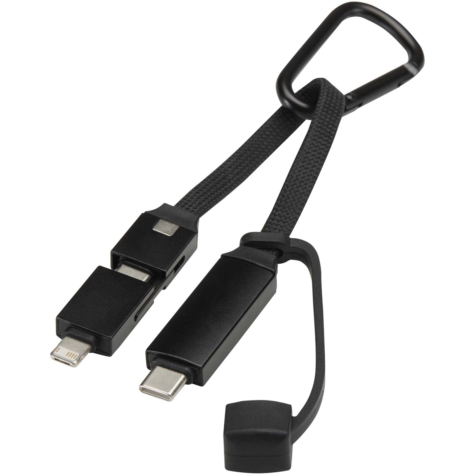 Algieba 65 W 5-in-1-Ladekabel aus recyceltem Aluminium mit Karabinerhaken schwarz 6 Algieba 65 W 5-in-1-Ladekabel aus recyceltem Aluminium mit Karabinerhaken schwarz – Bild 4