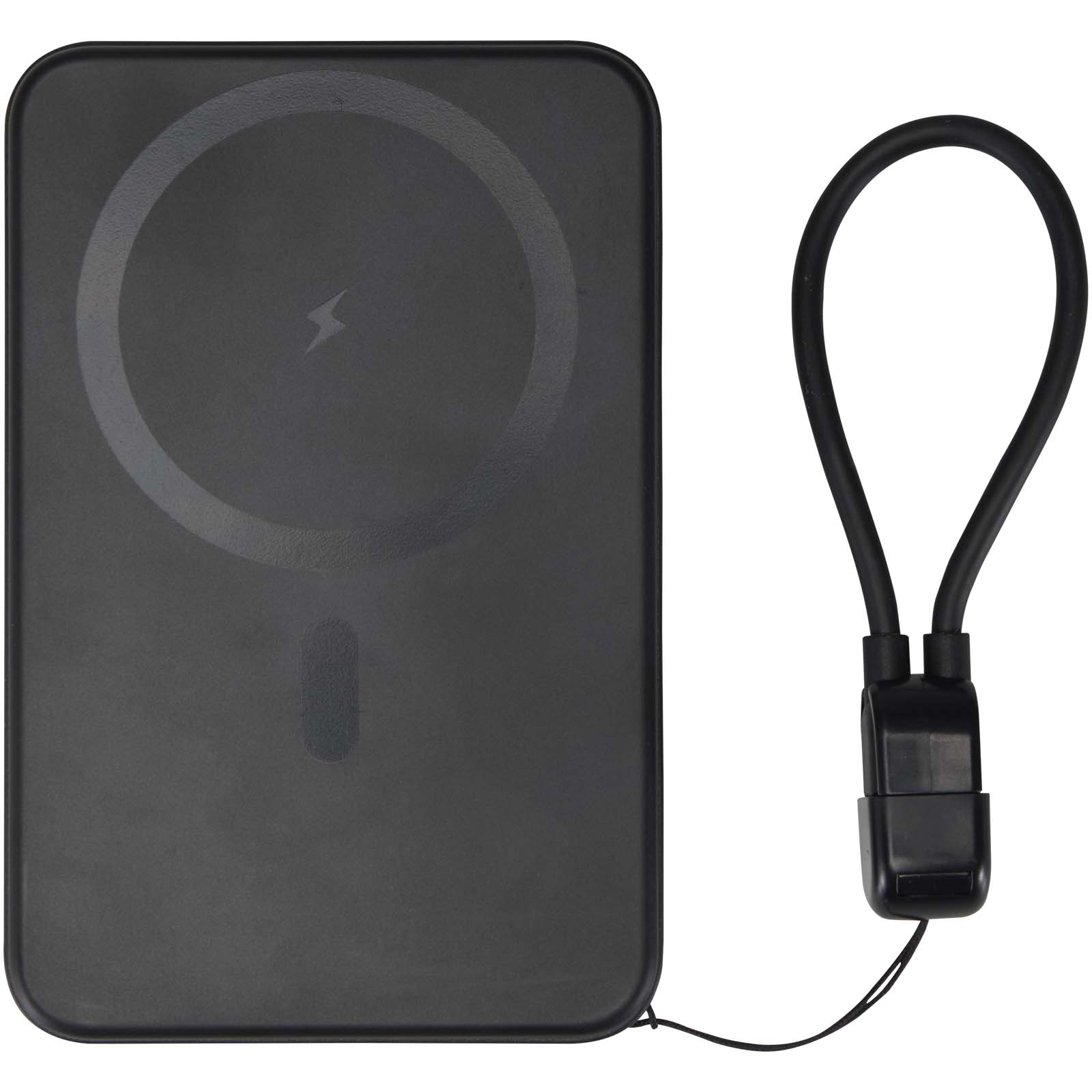 SMART 5000-mAh-Powerbank aus recyceltem Kunststoff mit Magnetverschluss und Trageband schwarz 5 SMART 5000-mAh-Powerbank aus recyceltem Kunststoff mit Magnetverschluss und Trageband schwarz – Bild 3