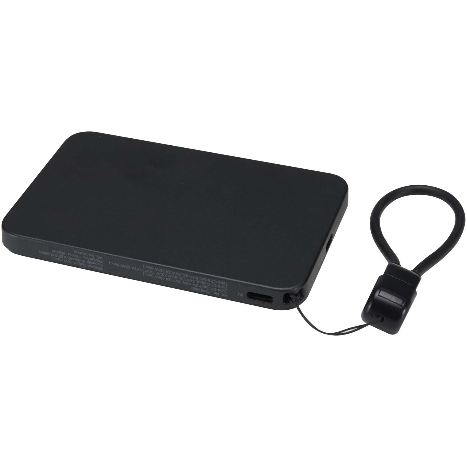 SMART 5000-mAh-Powerbank aus recyceltem Kunststoff mit Magnetverschluss und Trageband schwarz 6 SMART 5000-mAh-Powerbank aus recyceltem Kunststoff mit Magnetverschluss und Trageband schwarz – Bild 4