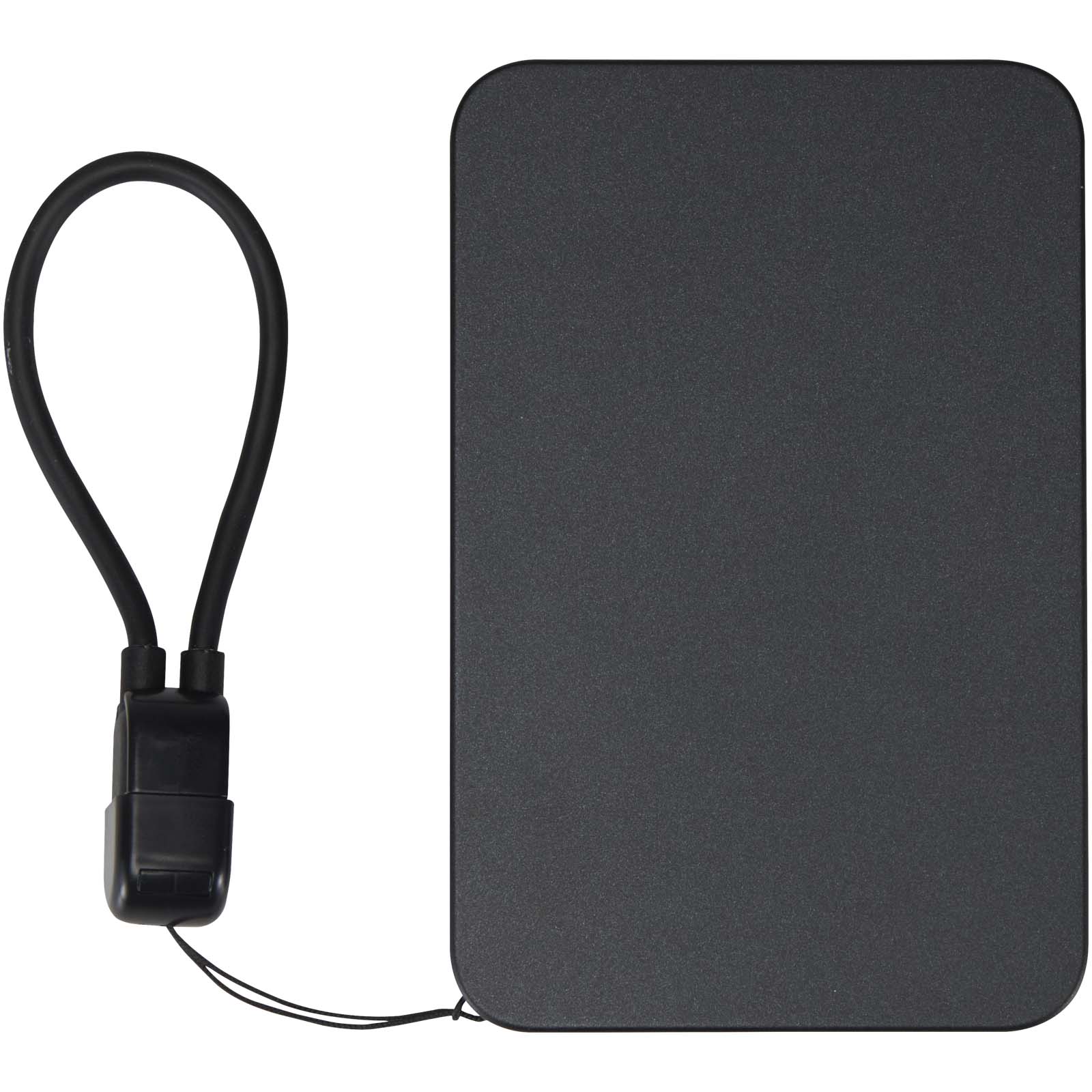 SMART 5000-mAh-Powerbank aus recyceltem Kunststoff mit Magnetverschluss und Trageband schwarz 4 SMART 5000-mAh-Powerbank aus recyceltem Kunststoff mit Magnetverschluss und Trageband schwarz – Bild 2