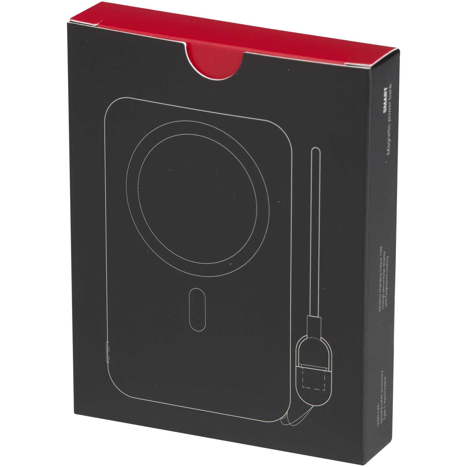 SMART 5000-mAh-Powerbank aus recyceltem Kunststoff mit Magnetverschluss und Trageband schwarz 8 SMART 5000-mAh-Powerbank aus recyceltem Kunststoff mit Magnetverschluss und Trageband schwarz – Bild 6