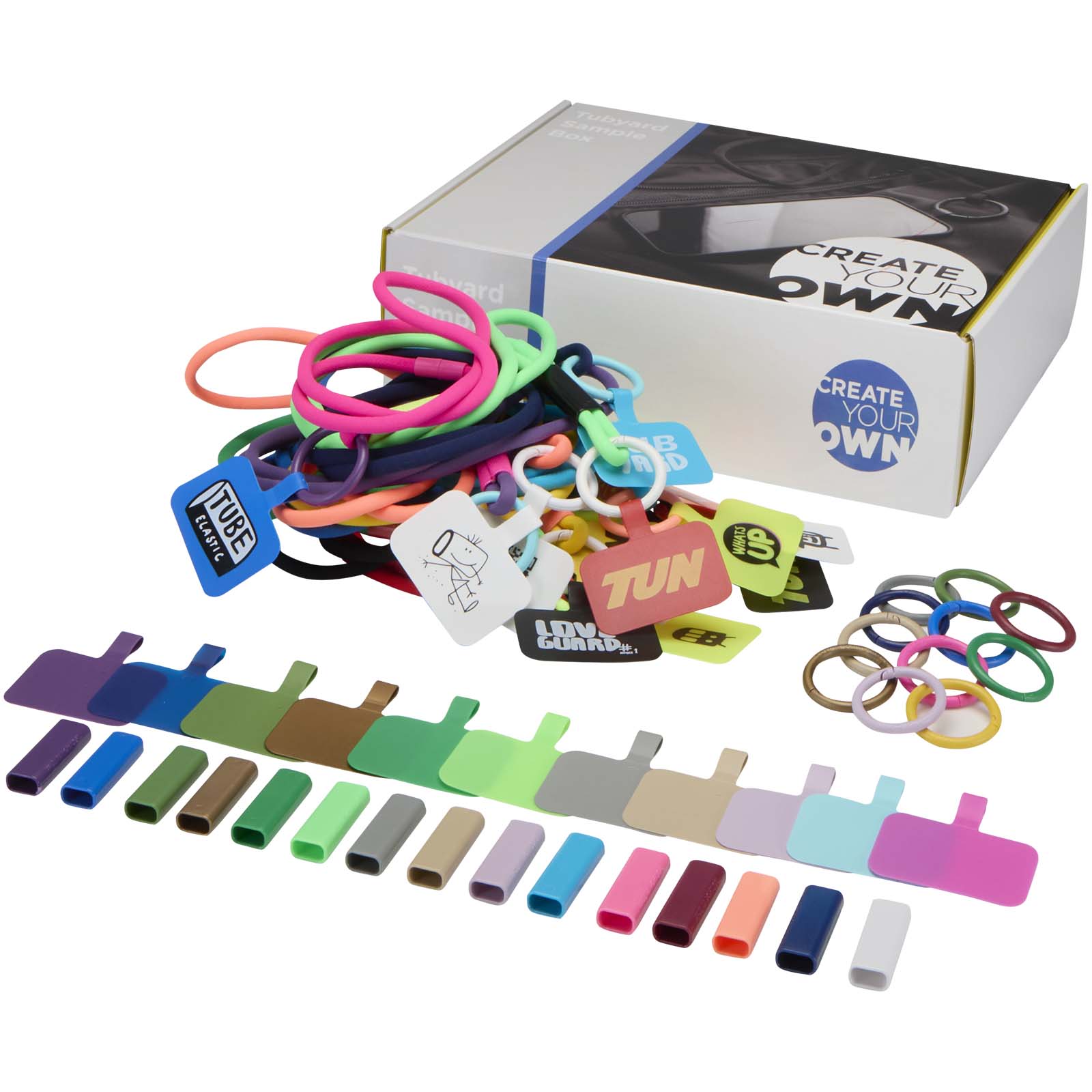 Musterbox mit Tubyard Lanyards weiss 3 Musterbox mit Tubyard Lanyards