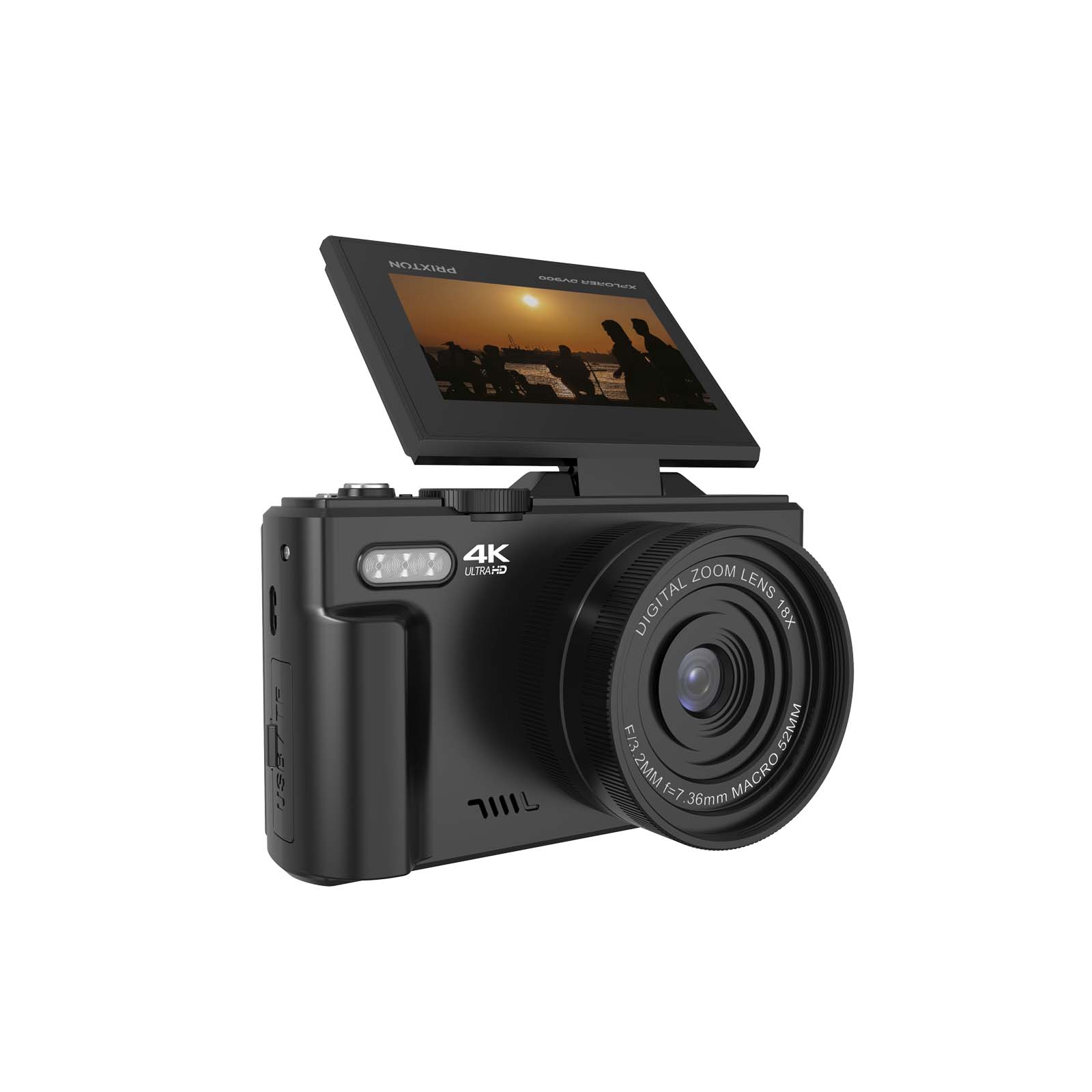 Prixton DV900 XPLORER 4K Digitalkamera schwarz 5 Prixton DV900 XPLORER 4K Digitalkamera schwarz – Bild 3