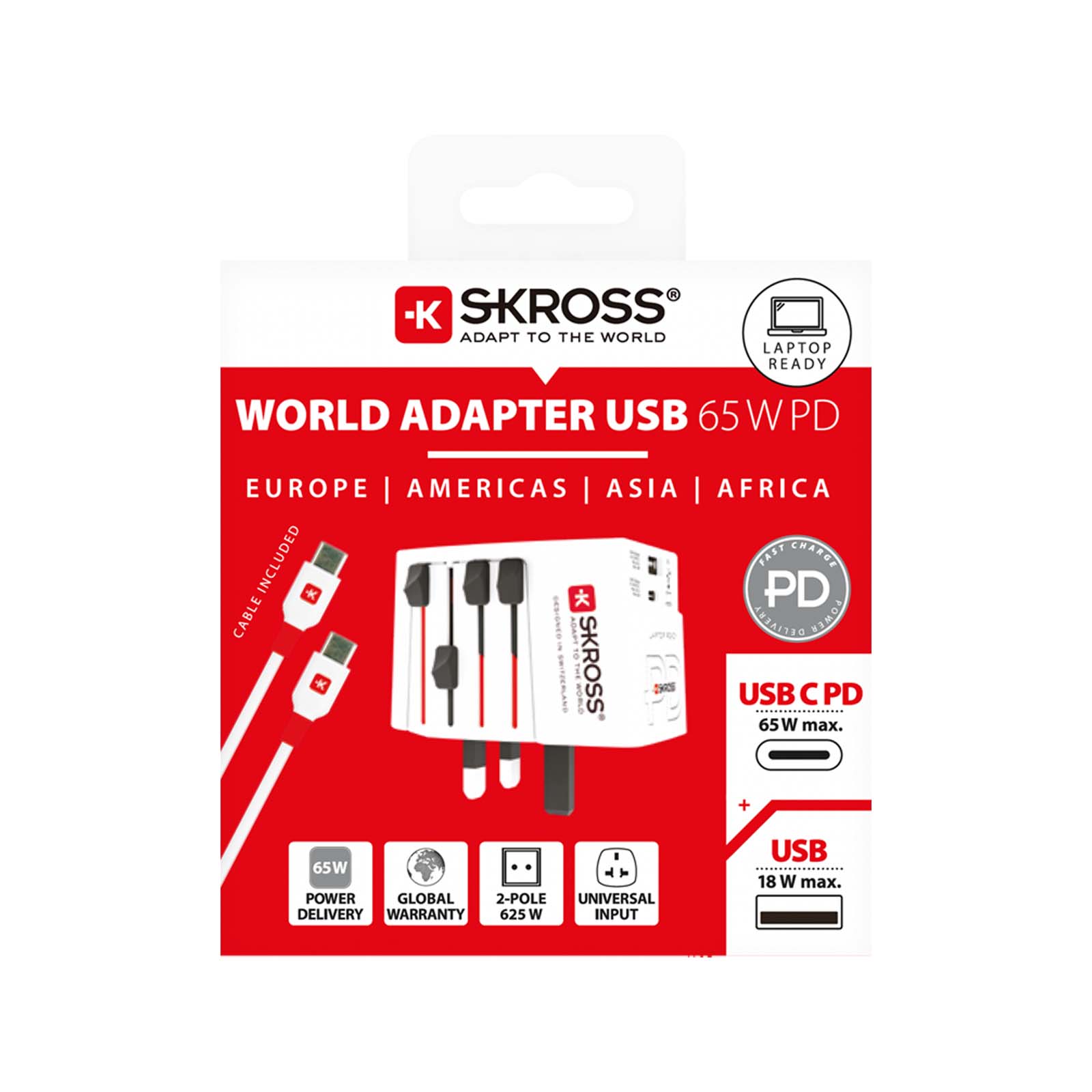 SKROSS® MUV AC65PD Reiseadapter mit USB-C Kabel weiss 8 SKROSS® MUV AC65PD Reiseadapter mit USB-C Kabel weiss – Bild 6