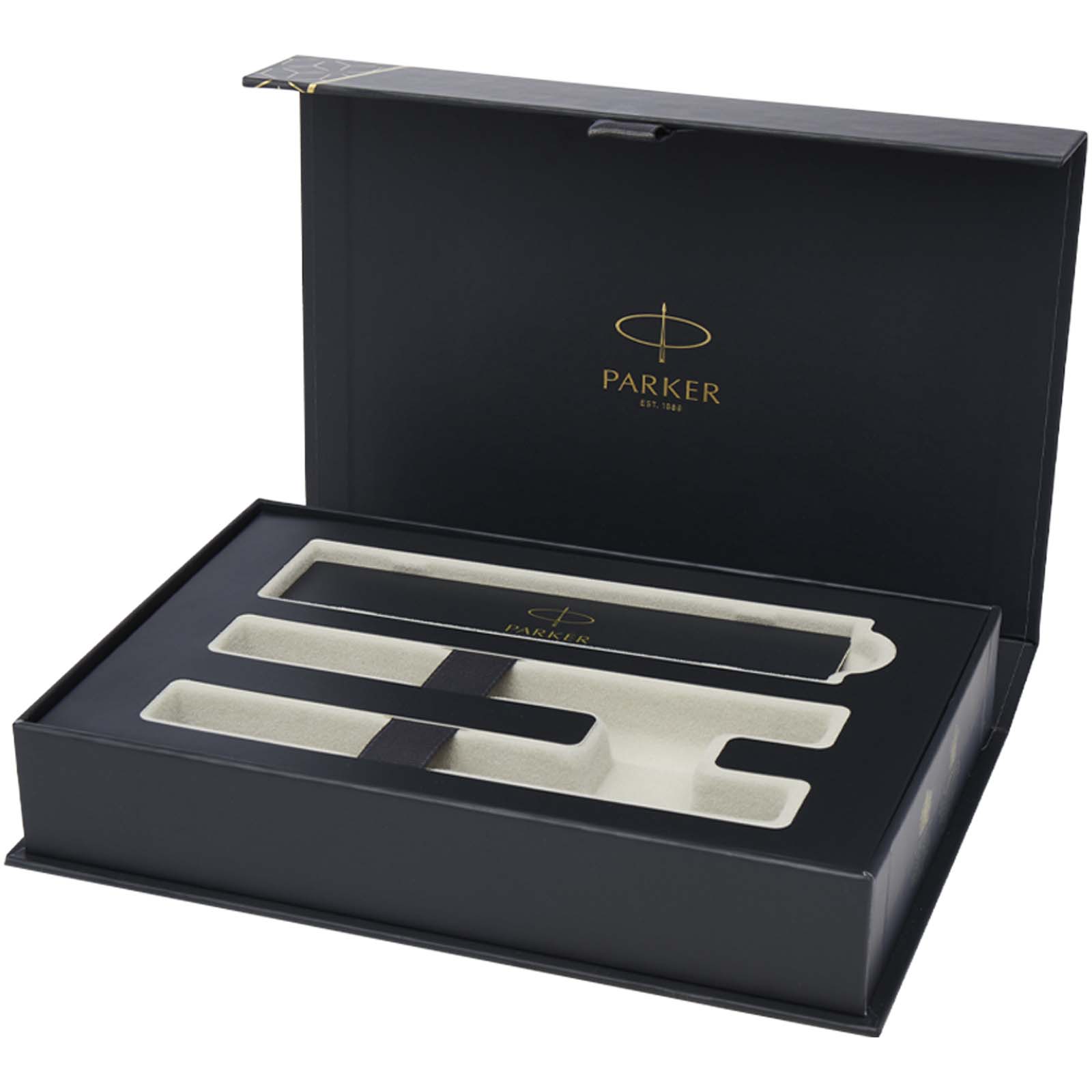 Parker IM Essentials Rollerball und Kugelschreiber Set – silber schwarz 3 Parker IM Essentials Rollerball und Kugelschreiber Set – silber