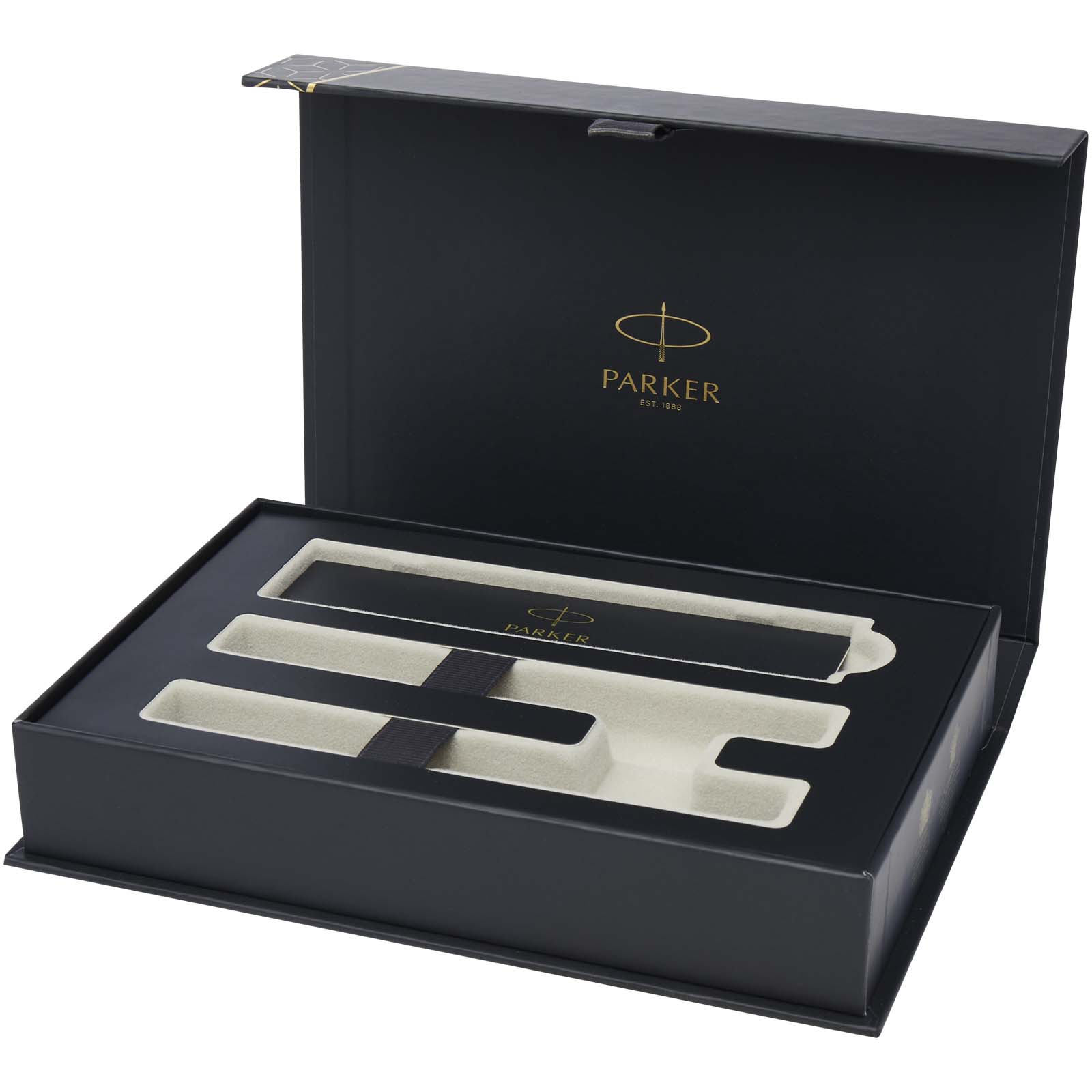 Parker IM Essentials Rollerball und Kugelschreiber Set – silber schwarz 5 Parker IM Essentials Rollerball und Kugelschreiber Set – silber schwarz – Bild 3
